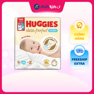  Tã dán Huggies Skin Perfect size S 80 + 2 miếng  4 - 8 kg  - Giao bao bì ngẫu nhiên 