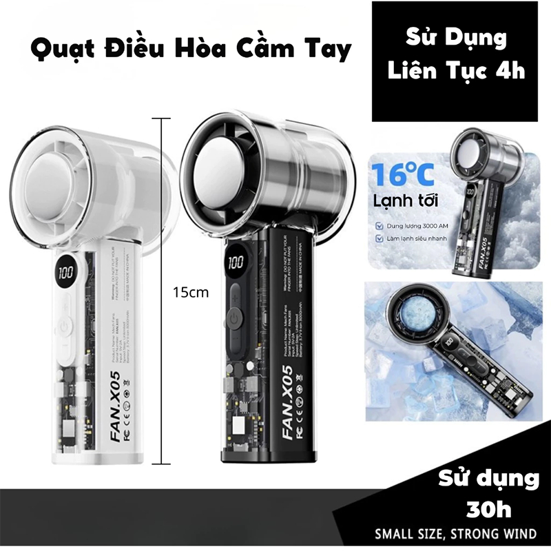 ⚡Quạt Cầm Tay Mini⚡ 100 Độ Gió Mạnh siêu mát 180 độ Xoay Gấp Làm lạnh bán dẫn Quạt tích điện mini | BigBuy360 - bigbuy360.vn