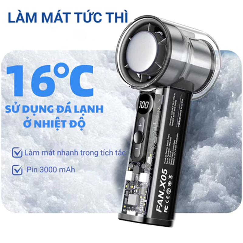 ⚡Quạt Cầm Tay Mini⚡ 100 Độ Gió Mạnh siêu mát 180 độ Xoay Gấp Làm lạnh bán dẫn Quạt tích điện mini | BigBuy360 - bigbuy360.vn