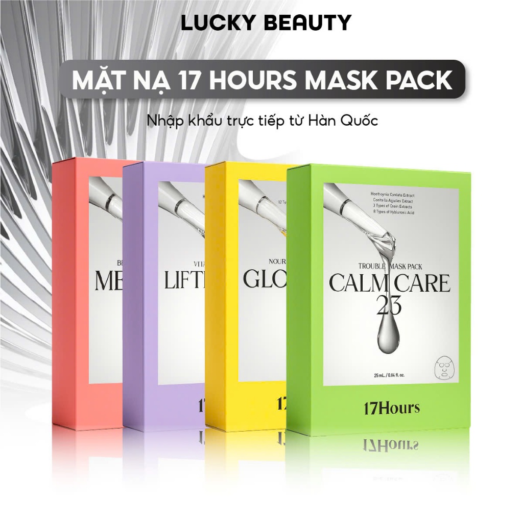 [Hộp 5 Miếng] Mask 17HOURS Mặt Nạ Sáng Da Giảm Thâm, Chống Lão Hóa, Dưỡng Ẩm, Làm Dịu Da Nhạy Cảm