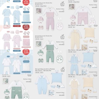  La Pomme Set Quà Tặng Cho Bé Trai Và Bé Gái Từ Sơ Sinh 5-6 Món Cao Cấp Có Hộp Kèm Túi Xách Chính Hãng 