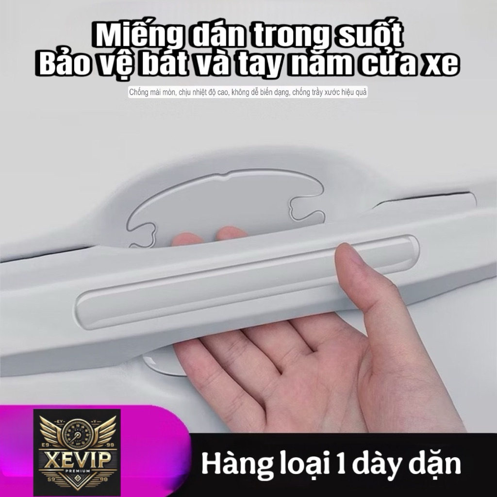 Bộ Miếng Dán Bảo Vệ Tay Nắm & Bát Cửa Ô Tô Trong Suốt (8 Miếng)