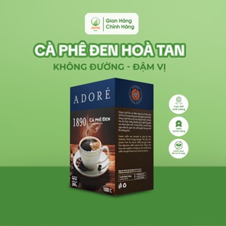  Cà Phê Đen Hoà Tan ADORÉ 1890 Cà Phê Đen Không Đường Đậm Vị Giúp Tỉnh Táo Hộp 100 Gói  100 Gói x 2g  