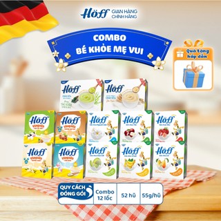  Combo Bé khỏe Mẹ vui - Sữa Chua Váng Sữa Cháo Sữa trẻ em HOFF mix vị ăn dặm cho bé  52 hộp x 55g  