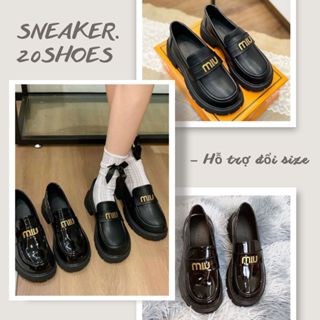 Giày Oxford Miu Miu Nữ, Giày Da Nữ 2 Loại Da Bóng Mềm Cao 4cm Bản S.Cấp (BẢO HÀNH 12 THÁNG) Mã N05