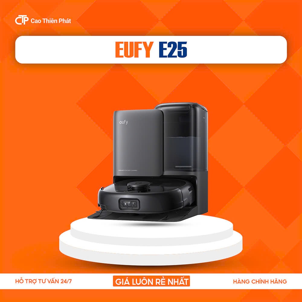 Robot Hút Bụi Lau Nhà Eufy Omni E25 | Lực Hút 20.000Pa | Bảo Hành 24 Tháng Chính Hãng