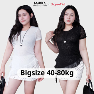 Áo thun nữ thiết kế MAKKA áo thun cộc tay nhún eo vạt chéo phối bèo mềm mại tôn dáng 3018