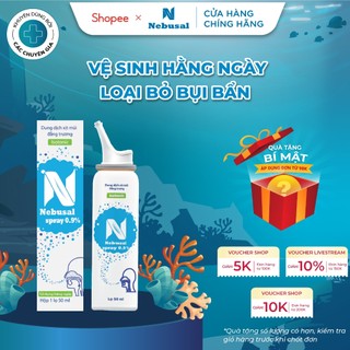  Nước Muối sinh lý Dạng Xịt Rửa Mũi Nebusal 0.9% vệ sinh mũi hàng ngày Phòng Bệnh Viêm Mũi Xoang 50ml 