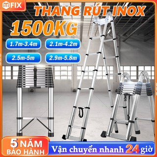  Thang Rút Nhôm Inox Chữ A Chữ I Nhập Khẩu Thang Rút Đôi Đơn Chất Liệu Nhôm Inox Cao 1.9M 2.7M 3.9M 5.1M 6M Bảo hành 2năm 