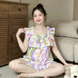  EVERMOM I Bộ đồ bầu lững babydoll tôn 2 da thái 