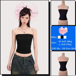 Áo ống dáng dài kiểu trơn basic Freechoice croptop không mút ôm body gợi cảm chất thun gân dày dặn