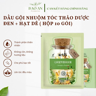  Dầu Gội Nhuộm Tóc Gội phủ bạc Nhuộm tóc tinh chất Thảo Dược Không Gây Kích Ứng Da Đầu Hộp 10 Gói 