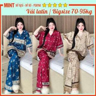 Đồ bộ nữ, Pijama lụa Latin loại 1 cao cấp CD24, Đồ ngủ Bigsize 70-95kg