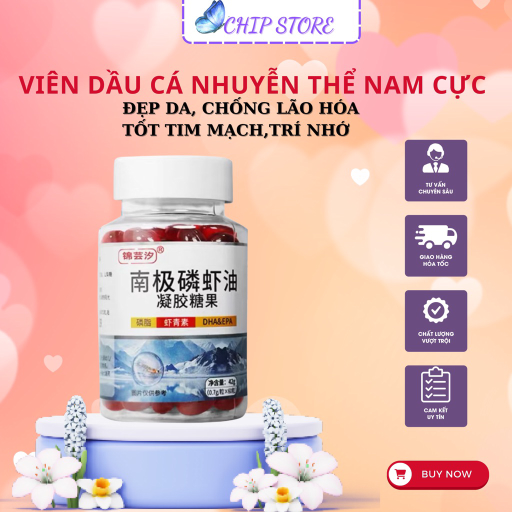 COMBO 2 HỘP Dầu Cá Nhuyễn Thể Nam Cực CHIPSTORE 60 VIÊN