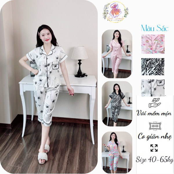Bộ đồ ngủ nữ Pijama Teen Boutique cộc tay cao cấp, chất lụa mềm mịn, kiểu dáng trẻ trung