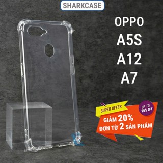  Ốp lưng Oppo A5S   A12   A7 dẻo trong suốt silicon cao cấp chống sốc bảo vệ cam điện thoại sharkcase 