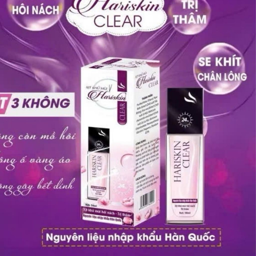 Xịt Khử Mùi Hariskin – Giảm Hôi & Thâm Nách Nhanh, An Toàn Cho Da