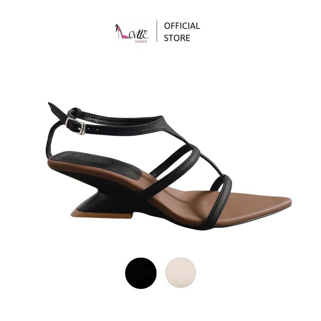 LOVIIECORNER - GIÀY SANDAL CAO GÓT NỮ MŨI NHỌN  QUAI XƯƠNG CÁ GÓT LOE - G250513 - HDTH2601