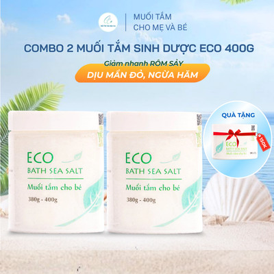 Combo 2 Lọ Muối Tắm Bé Thảo Dược Eco Sinh Dược 400g Tặng 1 Muối Thảo Dược Eco Sinh Dược 200g