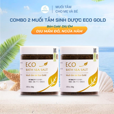 Combo 2 Muối Tắm Cho Bé Sinh Dược Gold 370g Làm Sạch, Lành Da, Giữ Ẩm Cho Làn Da Bé