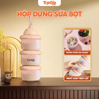 Hộp đựng sữa, hộp trữ sữa bột TopGiaKids chống ẩm 3 ngăn tiện lợi mang đi