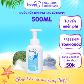   HOPPI x VTVcab  Nước rửa bình và rau củ Hoppi 500ml  Dạng tạo bọt  