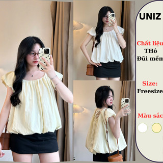  Áo dáng bí siêu bồng bềnh dễ thương mặc được 2 kiểu cổ u và trễ vai Uniz Aobi1457_p12k3 