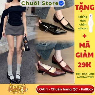 [SẴN CHUẨN QC] Giày mũi nhọn LOẠI 1 quai cài chất da pu bóng cao cấp style hàn quốc trẻ trung nữ tính hợp mọi outfit nữ