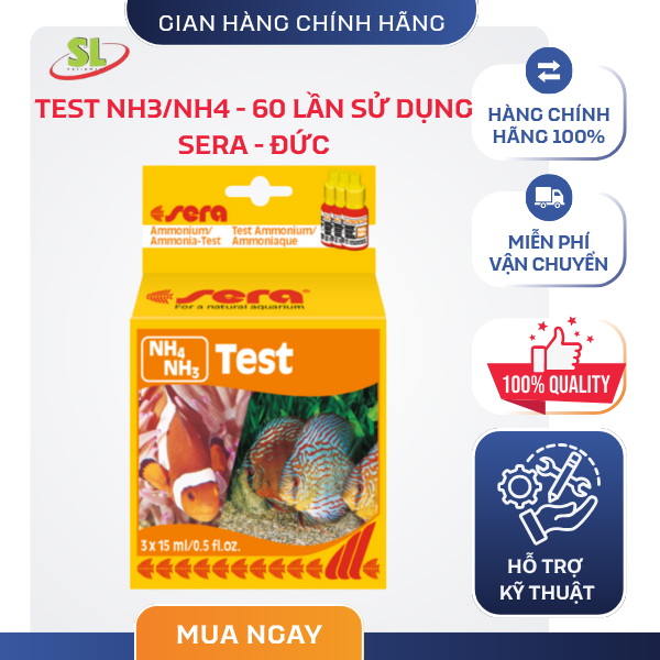 TEST NH4/NH3 SERA ĐỨC - DỤNG CỤ KIỂM TRA HÀM LƯỢNG AMONI - AMONIAC TRONG NƯỚC