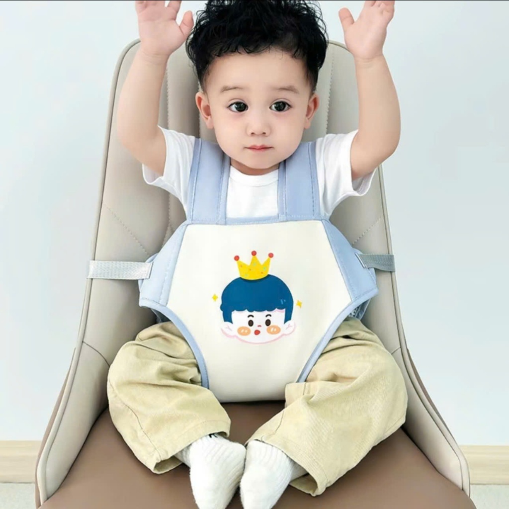 [Tặng yếm dãi ] Đai an toàn ngồi ghế ăn cho bé trai/gái, bản nâng cấp có QUAI, HC019-3sbaby , ăn dặm