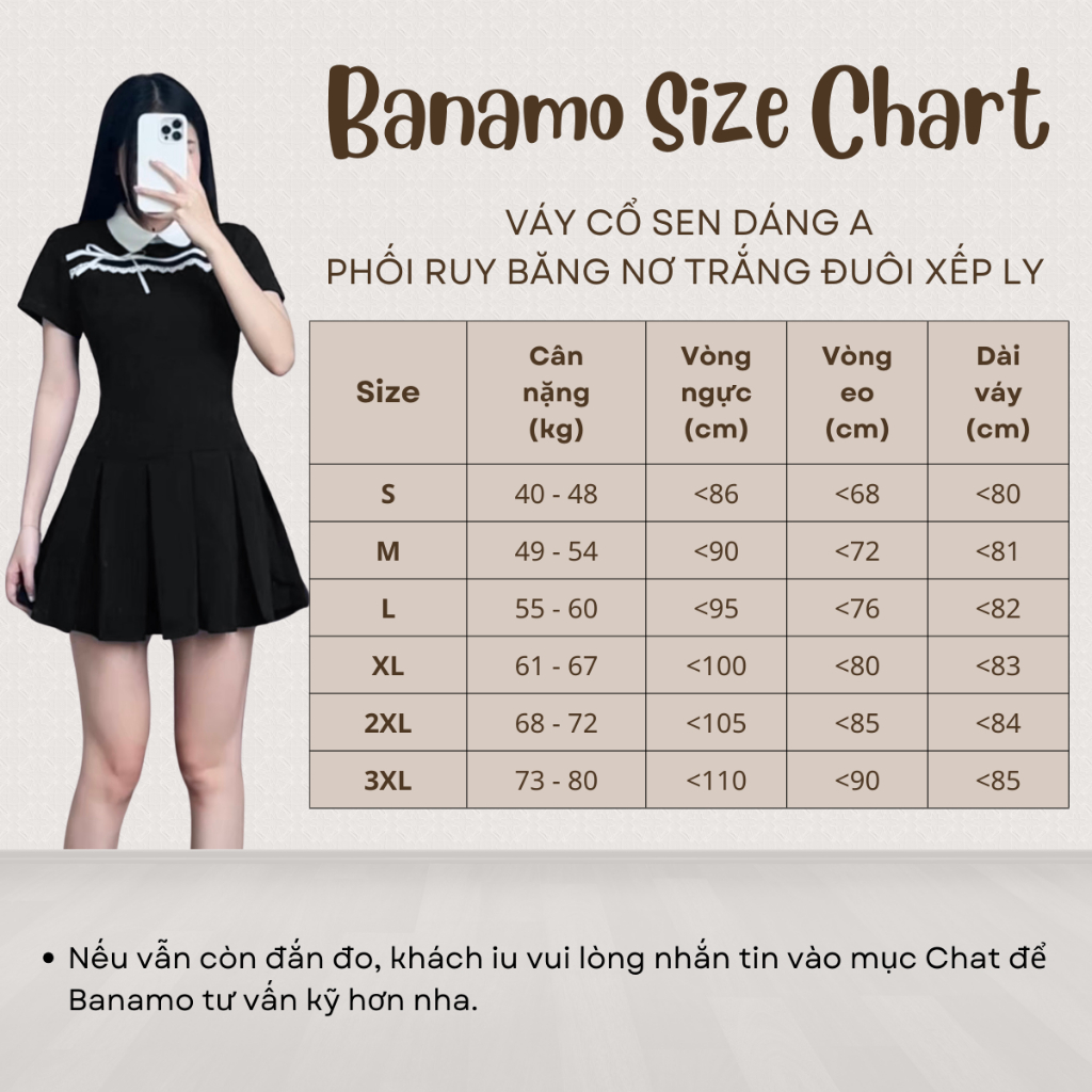 Váy nữ BIGSIZE Banamo Fashion đầm tiểu thư phối ruy băng nơ trắng cổ sen đuôi xếp ly dáng A phong cách thanh lịch 534 | BigBuy360 - bigbuy360.vn