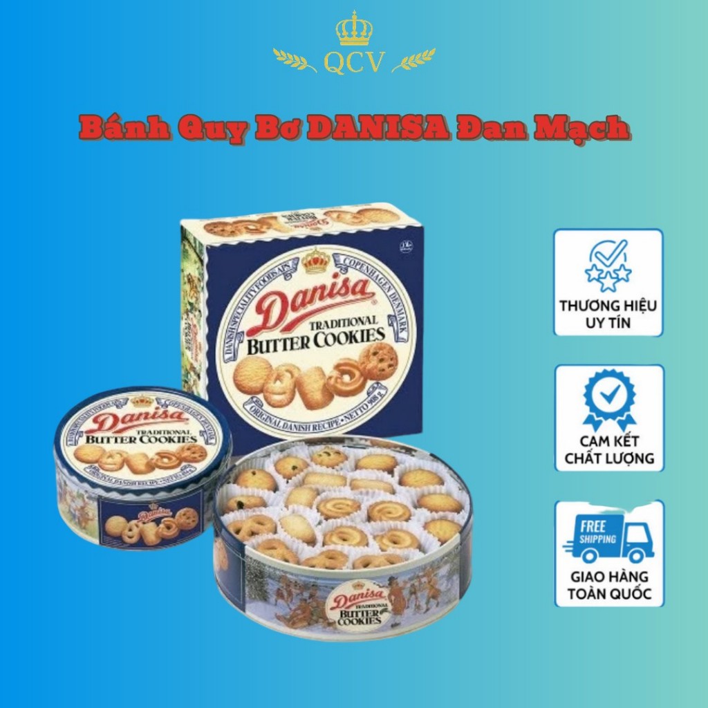 Bánh Quy Bơ DANISA Hộp thiếc 200g, 454g , 681g , 908g hương vị truyền thống.