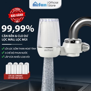  Bộ Lọc Nước Đầu Vòi Mifan - Lõi gốm than hoạt tính cao cấp lọc 99% mùi cặn bẩn clo dư cho bồn rửa chén chậu rửa mặt 