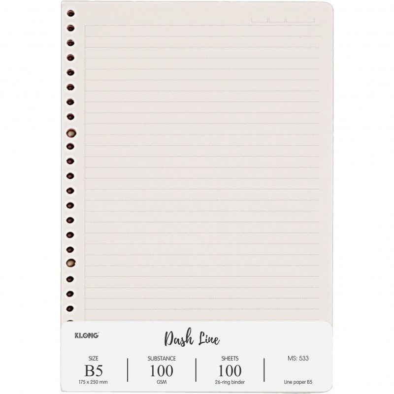 Ruột sổ còng (giá sỉ) Dash Line/ Dash caro KLONG B5 100/76 - 200 trang; MS: 533/532