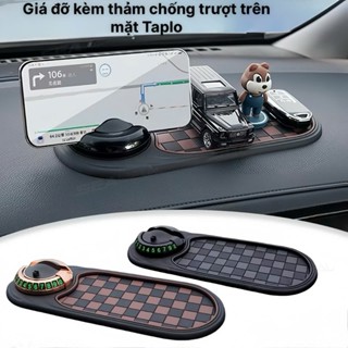 Giá đỡ điện thoại trên ô tô kèm thảm chống trượt để đồ mặt taplo tặng kèm bảng số điện thoại Citycase