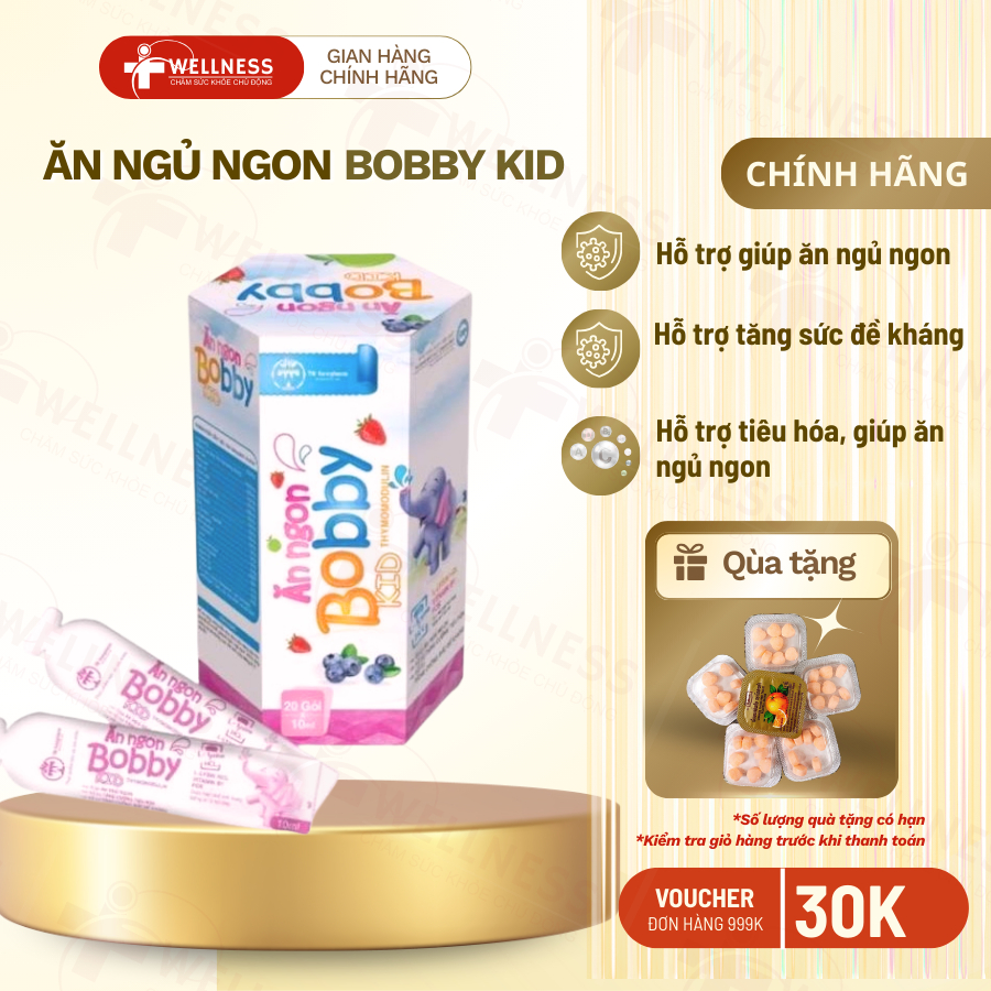 Siro ăn ngon cho bé BOBBY KID TW Hanopharco,hỗ trợ tăng đề kháng (20 gói*10ml)