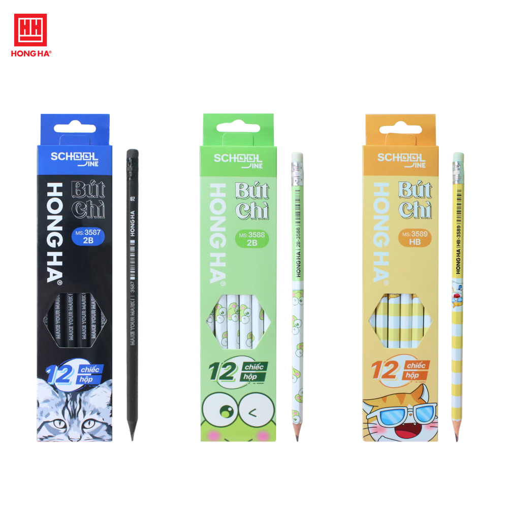 Bút chì gỗ Hồng Hà HB/2B dành cho học sinh - 3587/3588/3589