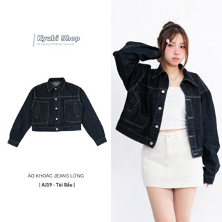  Áo khoác jeans nữ kyubi croptop basic ulzzang phong cách hàn quốc - AJ19 denim jacket 