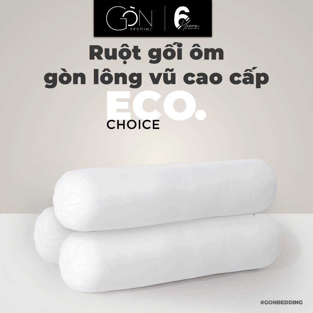 Ruột Gối Ôm Gòn Bedding Gòn Lông Vũ / Gòn Bi 35x100 cm - 1 Cái