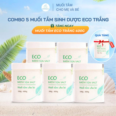 Combo 5 Lọ Muối Tắm Bé Thảo Dược Eco Sinh Dược 400g Tặng 1 Muối Thảo Dược Eco Sinh Dược 400g