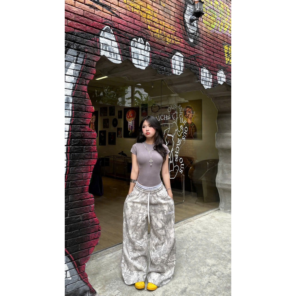 (ĐEN STUDIO) QUẦN NỈ BÔNG HỌA TIẾT LÁ CÂY COTTON PREMIUM (Q10) | BigBuy360 - bigbuy360.vn