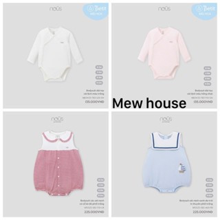 [ Nous bodysuit dài tay bodysuit  cộc tay cho bé 0-12m ] body chip cao cấp cho bé trai bé gái nhà nous chính hãng