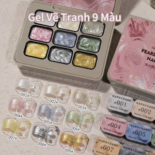  MORDDA Bộ sơn móng tay gel nhũ 9 màu hồng và trắng mới của có độ bão hòa cao phù hợp cho tiệm làm móng 