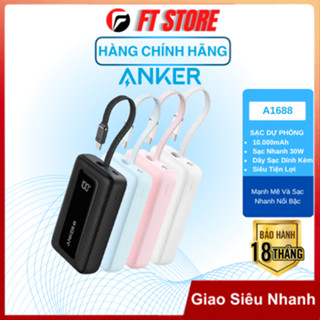 Pin sạc dự phòng Anker Zolo 10.000mAh tích hợp cáp sạc 1 cổng USB-C & 1 cổng USB-A,  A1688