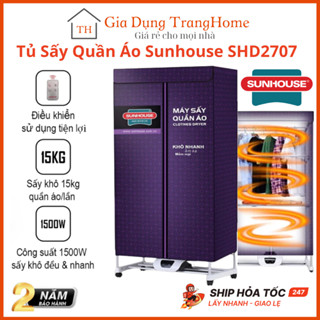  Tủ Sấy Quần Áo Sunhouse Shd2707 Sấy 20kg Công Suất 1500W Khử Khuẩn Sấy Khô Hàng Chính Hãng 