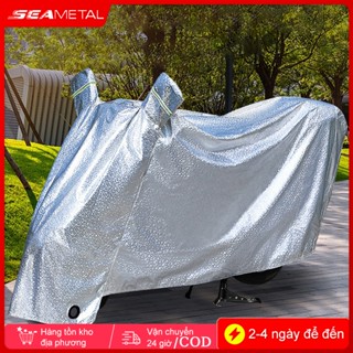 SEAMETAL Bạt Phủ Xe Máy, Bạt Trùm Xe Máy Vải Dù Tráng Nhôm 3 Lớp,Có Lớp Lót Chống Xước Xe Có Lớp Lót Chống Xước Xe 88414