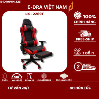  Ghế GAMING E-Dra - LK2269T chất liệu da PU cao cấp đệm ngủ êm ái góc nằm 180°. Hàng chính hãng. 