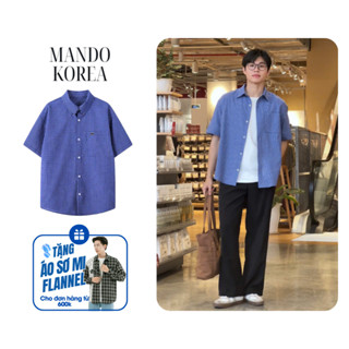 Áo Sơ Mi Navie-Shirt Linen Cotton Họa Tiết Kẻ Ô Over-sized Phong Cách Hàn Quốc MANDO KOREA Menswear - SHT044