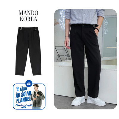 Quần Âu Ống Suông Relax-Trouser vải tuyết Hàn size-tab và chun ẩn form dáng Hàn Quốc MANDO KOREA Menswear - TRS012