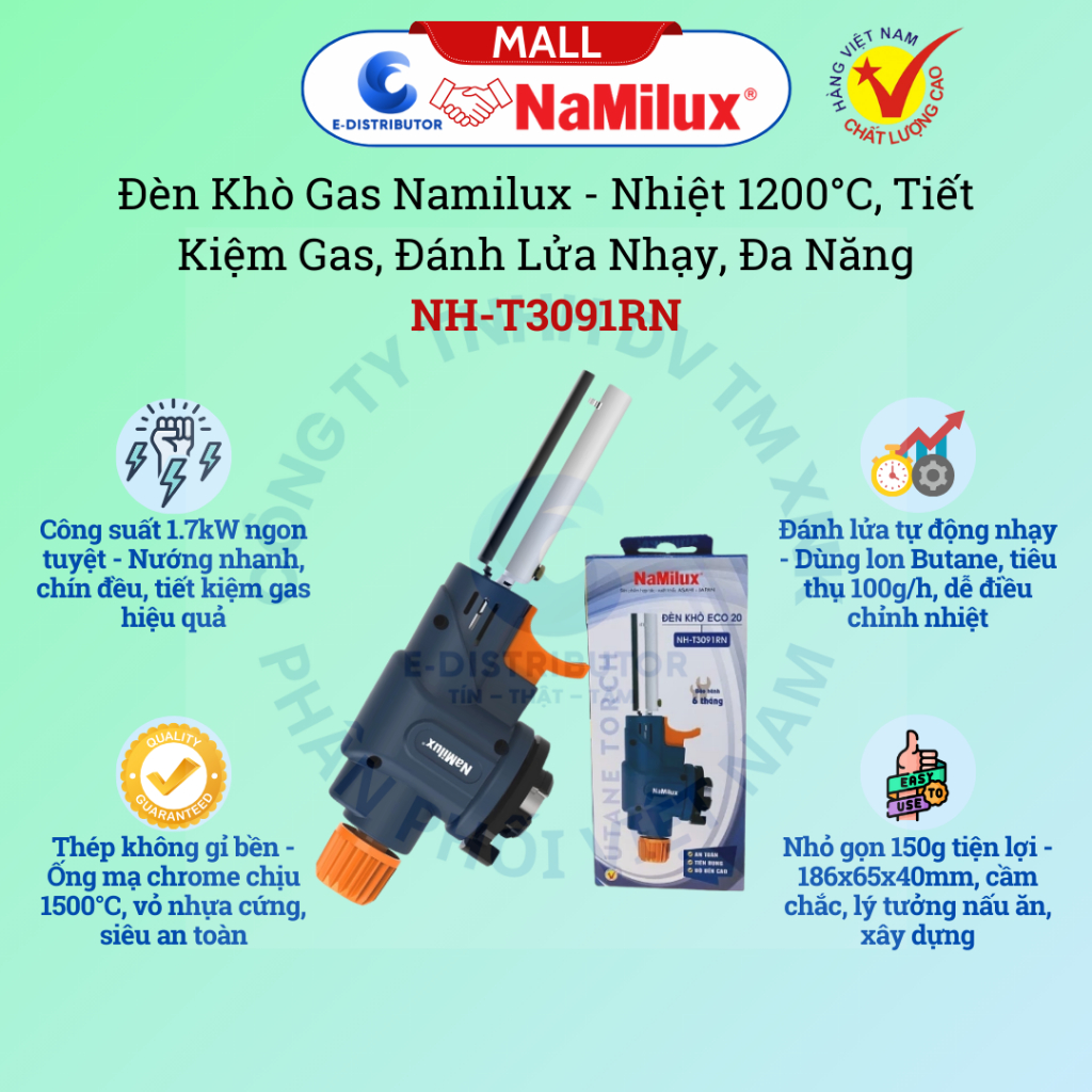 Đèn khò gas đa năng Namilux NH-T3091RN - Hàng chính hãng